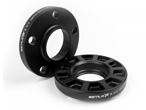 Preview: Estilo-R Alu Spurverbreiterungs-Set 30mm LK 120/5 ZBD 72,6 schwarz eloxiert